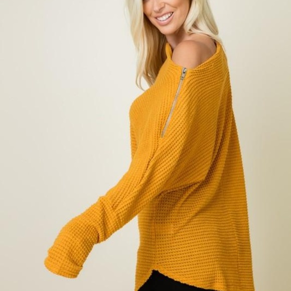 Dark Orange Oversized Zipper Top Cute and SASSY - Picture 4 of 6